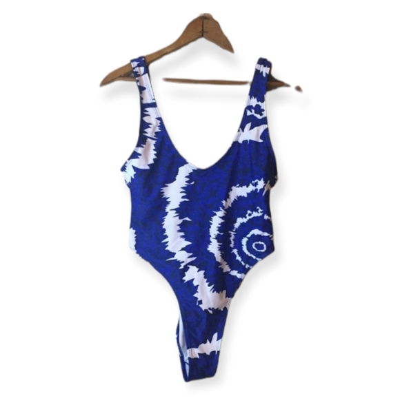ZAFUL One-Piece High Cut Backless Tie Dye Swimsuit